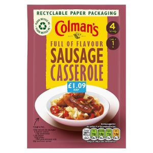 Colmans Sauce Mix  Pmp £1.09  Sausage Cassarole  39G