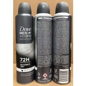 Dove Deo Spray 250ml Men Invisible Dry 72hr (GCC Pack)