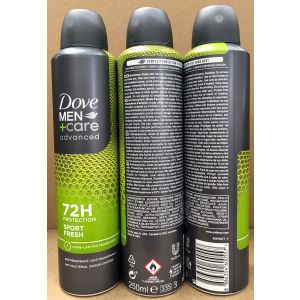 Dove Deo Spray 250ml Men Advanced Sport Fresh 72hr (GCC Pack)